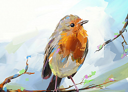 Картина «Зимняя птица»