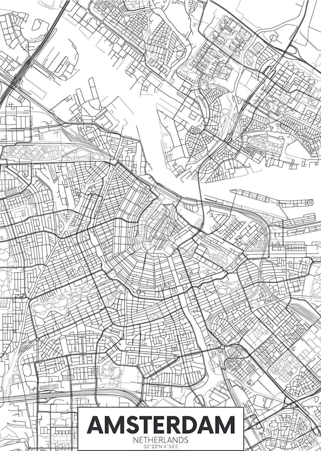 Картина «Карта Амстердама»