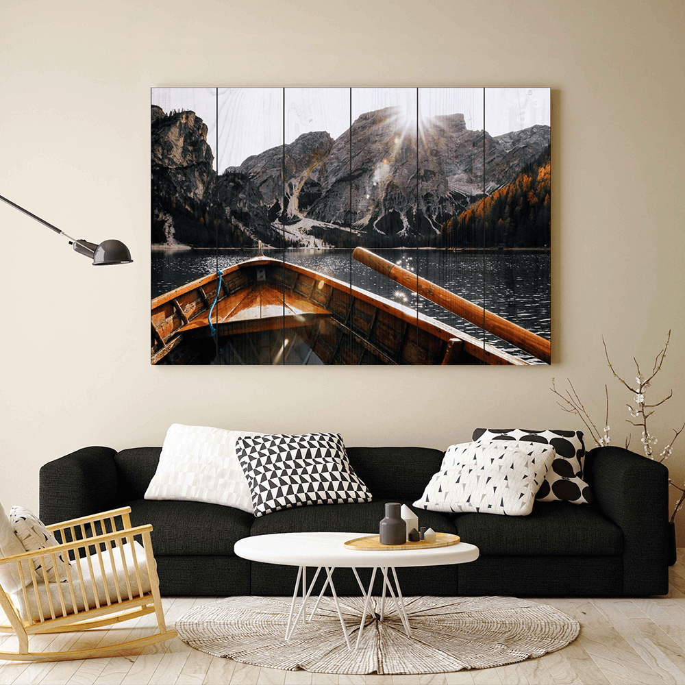 Картина «Пейзаж гор и озера»