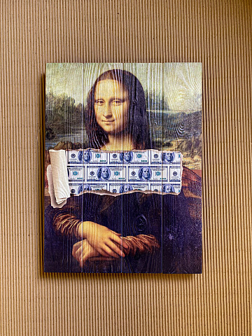 Картина на дереве "Мона Лиза"