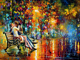 «Осенний поцелуй» репродукция картины на холсте