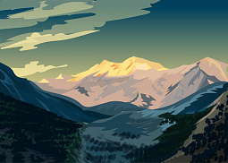 Картина «Солнце в горах»